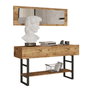 Hanah Home Consola Ml24-A Moderna Industrial Pino Atlántico con Espejo